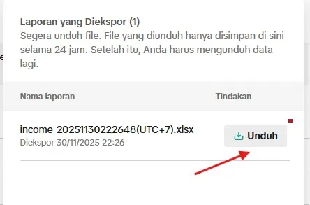 Tunggu Proses Unduh File Data Transaksi di TikTok Shop Seller Center