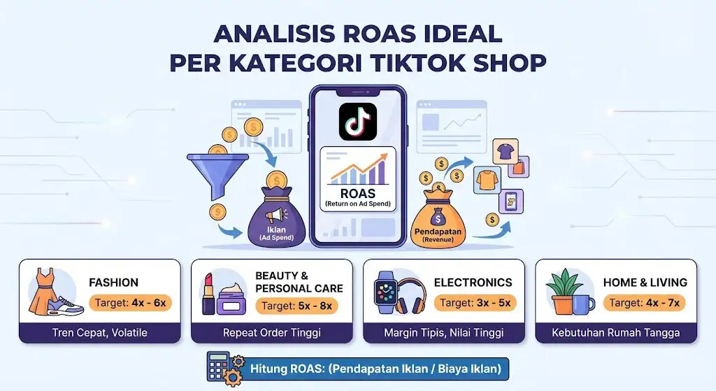 Analisis ROAS (Return on Ad Spend) Ideal per Kategori di TikTok Shop