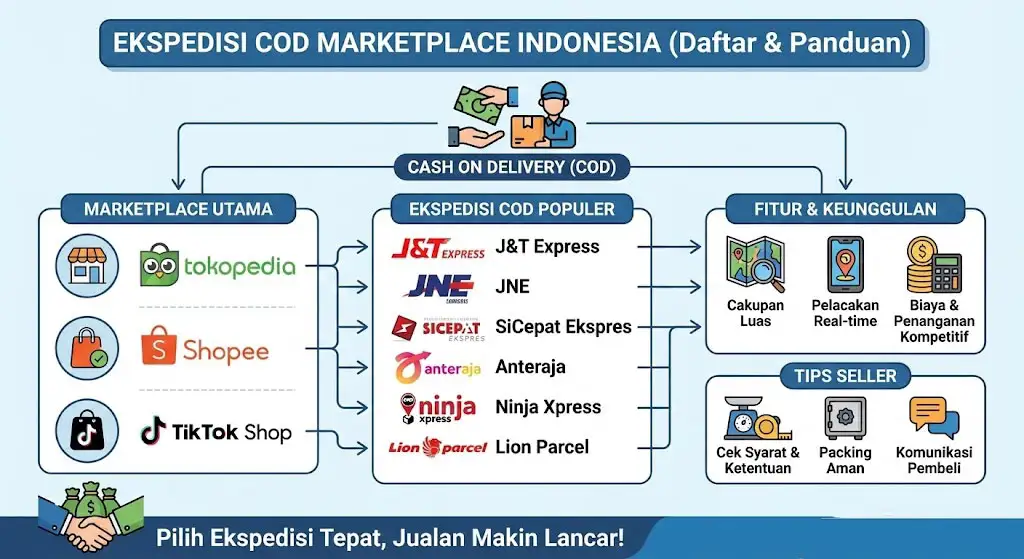 Daftar Ekspedisi yang Melayani COD di Marketplace Indonesia 2026
