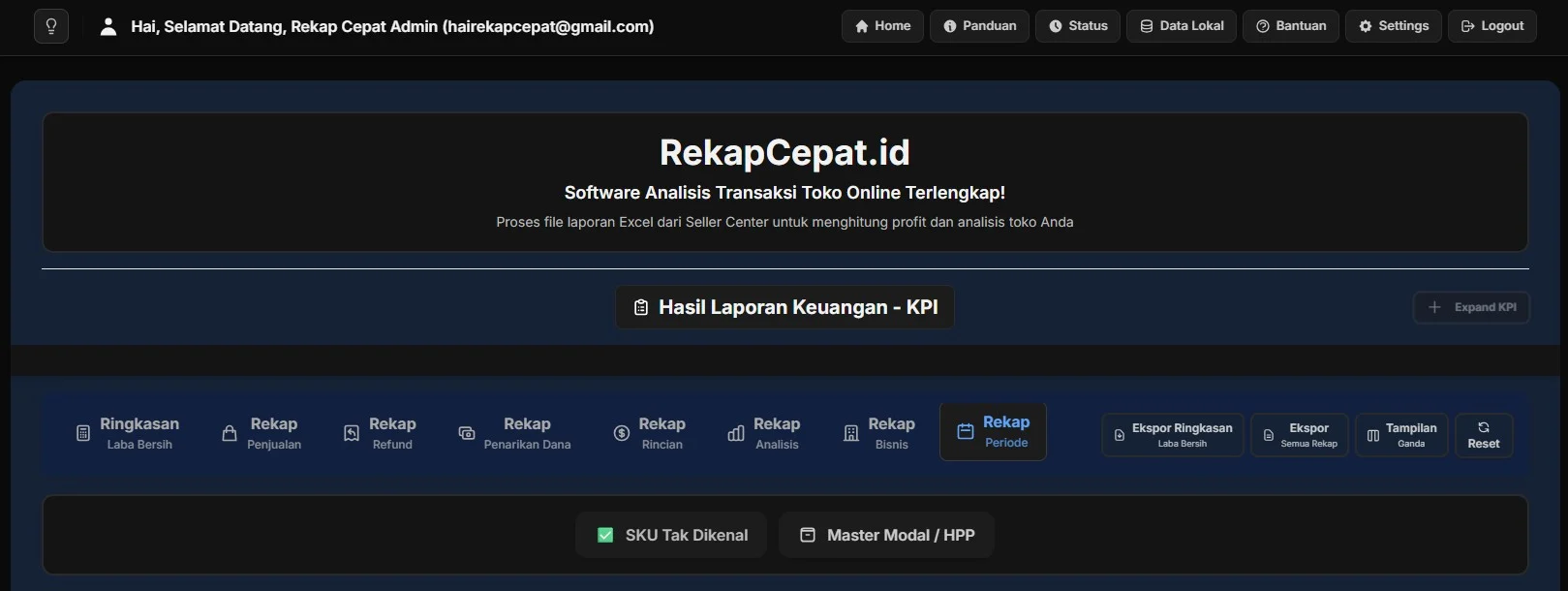 Dark mode AMOLED RekapCepat — pure black untuk layar AMOLED hemat baterai