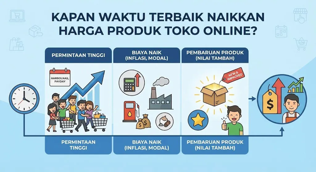Strategi waktu terbaik untuk menaikkan harga produk di toko online