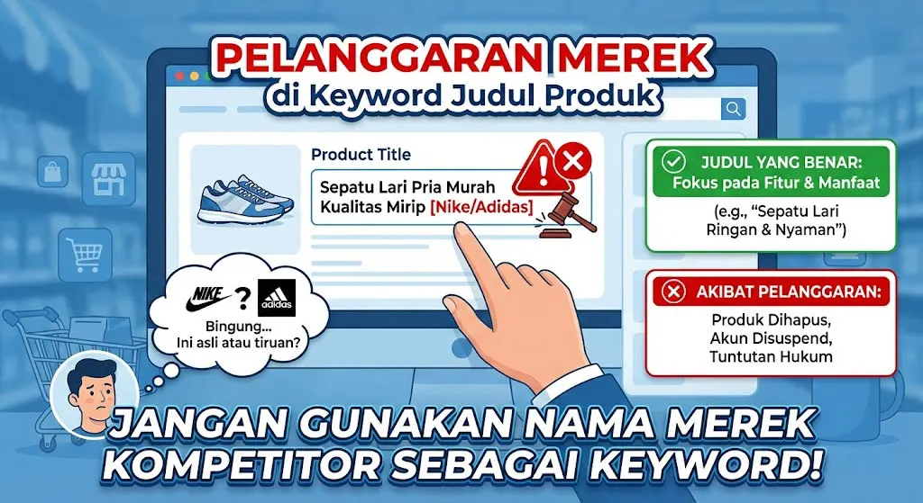 Hati-Hati Pelanggaran Merek Saat Pakai Keyword di Judul Produk Tokopedia TikTok Shop
