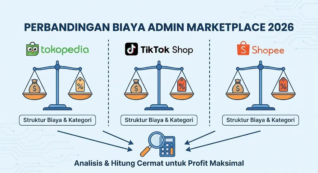 Perbandingan Biaya Admin Tokopedia vs TikTok Shop vs Shopee Terbaru 2026