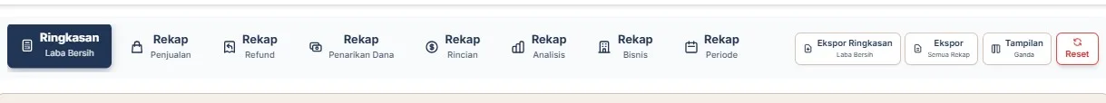 Tampilan Tab Rekap dan Rincian Laporan Penjualan di RekapCepat.id