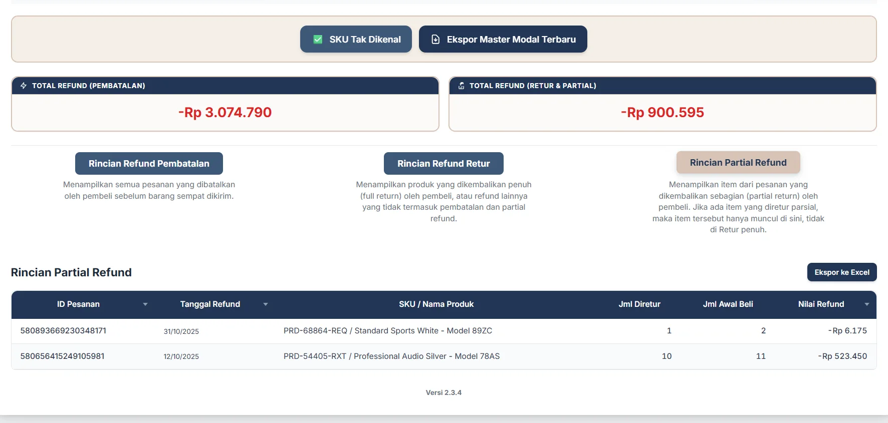 Rincian Refund