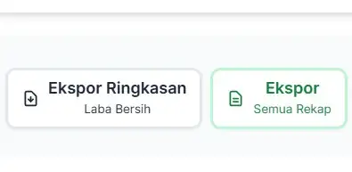 Tombol dan opsi ekspor laporan ke Excel (.xlsx) di aplikasi