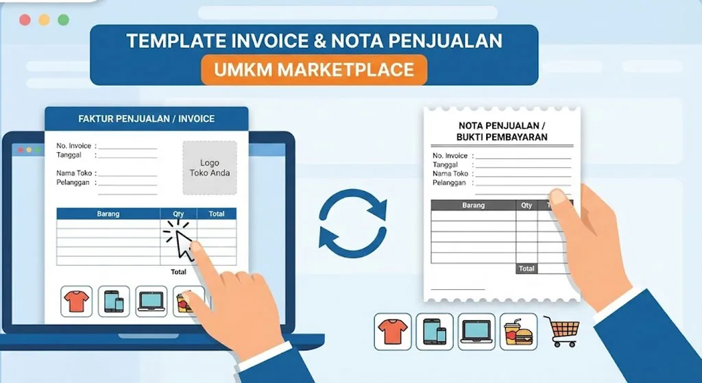 Template Invoice dan Nota Penjualan Gratis untuk UMKM Marketplace