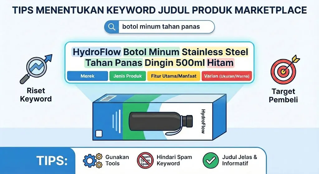 Tips menentukan keyword judul produk marketplace