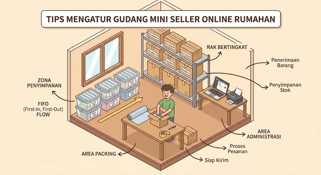 Tips Mengatur Gudang Mini untuk Seller Online Rumahan