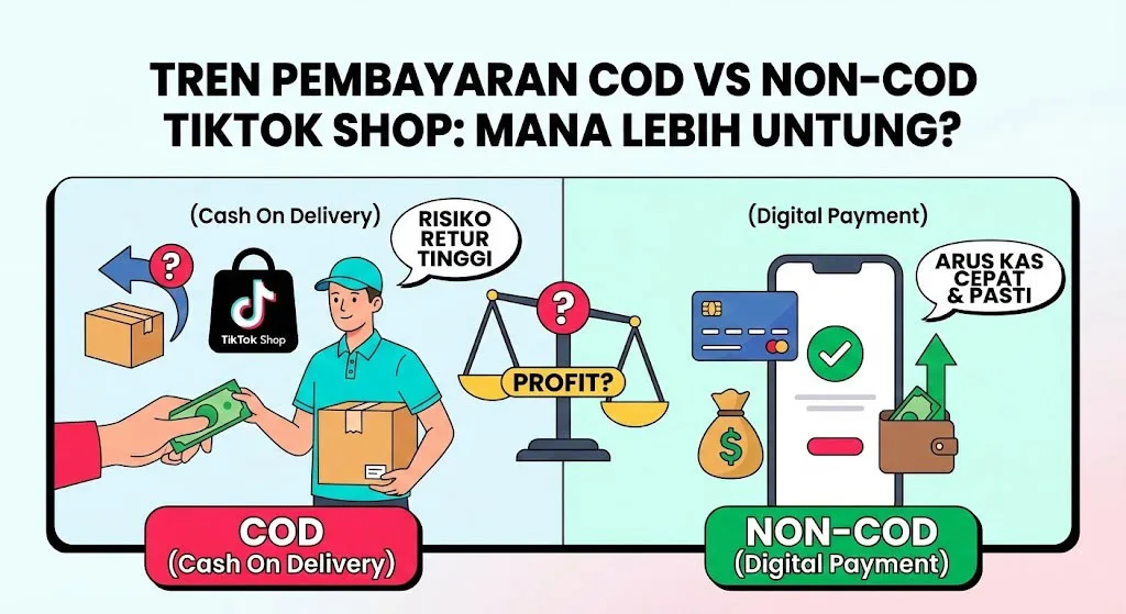 Perbandingan metode pembayaran COD dan Non-COD di TikTok Shop